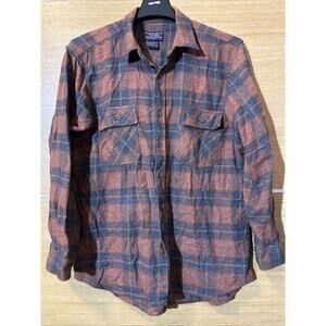 Moose Creek Flannel Shirt - Mens Large - Brown Plaid Outdoor Hike Camp